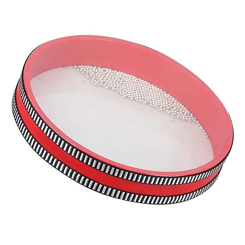 Yardwe Surf Drum Ethnische Instrumente Kleine Ozeantrommel Für Trommeln Handpercussion Kinderinstrument Kinderwellentrommel Kindertrommel Wellenperlentrommel Instrument Massivholz Rot von Yardwe