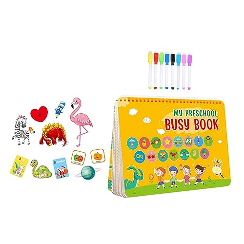 Yardwe Teiliges Pädagogisches Bilderbuch mit Buntem Tierdesign Sicherem Interaktivem Beschäftigungsbuch für Vorschulkinder für Kindergeburtstag Gelb von Yardwe