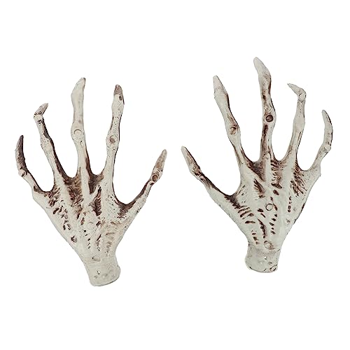 Yardwe Terrifying Halloween Skelett Hand Gruselige Deko Requisiten für Horror Partys und Streiche Langlebige Hexen Hand Skelett Deko für Halloween und Karneval von Yardwe