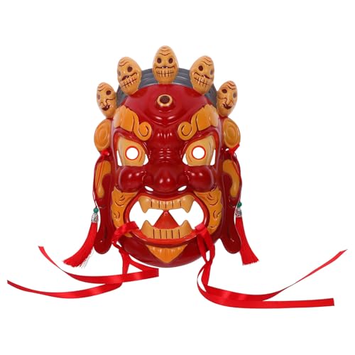 Yardwe Tibetische Opernmaske: Handgeschnitzte, bemalte chinesische Maske für Karneval und Tempeldekoration – Traditionelles Ethnisches Rollenutensil Yardwe Tibetische Opernmaske: Handgeschnitzte, bemalte chinesische Maske für Karneval und Tempeldekoration – Traditionelles Ethnisches Rollenutensil von Yardwe
