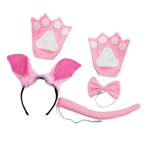 Yardwe Tierkostüm Set Schwein Kopfband mit Handschuhe Fliege Einzigartige Tierkostüm Accessoires für Karneval Cosplay Bühnenaufführungen Yardwe Tierkostüm Set Schwein Kopfband mit Handschuhe Fliege Einzigartige Tierkostüm Accessoires für Karneval Cosplay Bühnenaufführungen von Yardwe
