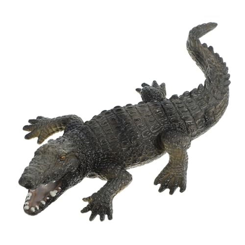 Yardwe Tiermodell Realistische Krokodilstatue Krokodil-spielzeugfigur Spielzeuge Tiere Kinderspielzeug Krokodil-Modell Simulation Tierfigur Light Brown Abs von Yardwe
