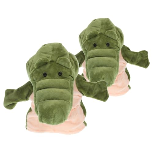 Yardwe Tierpuppenspielzeug Handschuhe Weiche Tierkopfspielzeuge Rollenspielpuppentiere Interaktive Geschichtenerzählrequisiten Tierhandpuppe Rollenspielgeschichte Tierpuppe Grüner Plüsch von Yardwe