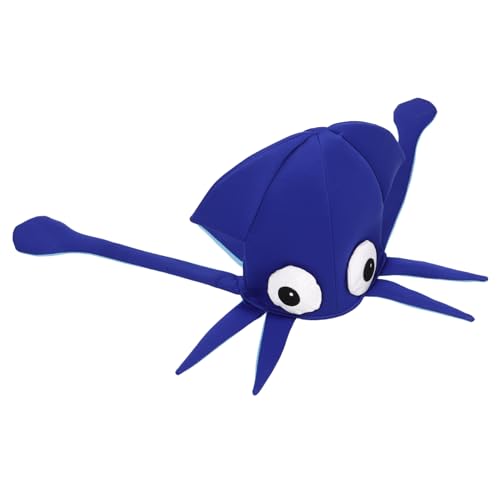Yardwe Tintenfischhut Erwachsene Halloween Plüsch -Hut-Requisite -Kostümhut Oktopushut für Niedlicher Oktopushut Meerestier Kostüm Cartoon- -Hut Stoff Blau von Yardwe