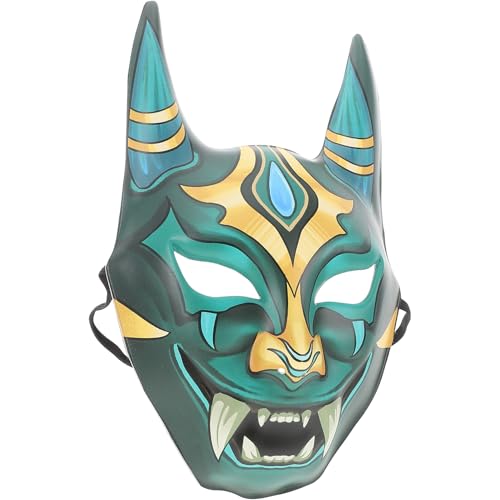Yardwe Traditionelle Japanische Oni Maske für Halloween Cosplay Maske Unisex Wiederverwendbar Requisite für Kostümpartys und Festivals Komfortable Passform von Yardwe