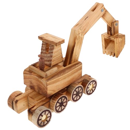 Yardwe Traktorspielzeug Konstruktionsspielzeug Kinderspielzeug Kleiner Bagger Spielzeugbagger Bagger für -Baufahrzeuge Minibagger Holz Khaki von Yardwe