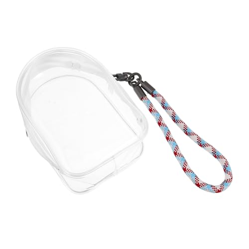 Yardwe Transparente PVC Doll Aufbewahrungstasche mit Reißverschluss Tragbarer Organizer für Mini-Figuren Handy Schlüssel und Zubehör Multifunktionale Sammeltasche mit Farbigem Gewebtem von Yardwe