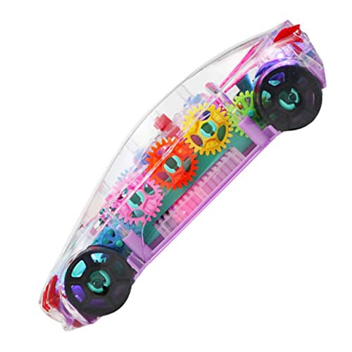 Yardwe Transparentes Elektrisches Spielzeugauto Mit Licht Und Musik Für Kreatives Rennmodellauto Mit Bunten Zahnrädern Für Kleinkinder Und Vorschulkinder Ohne Batterien von Yardwe