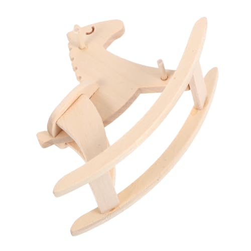 Yardwe Trojaner-Modell Puppenhaus-Miniatur-schaukelpferd Puppenhaus-schaukelstuhl 1 12 Dollhouse Chair Schaukelpferd Schaukeln Klein Winzig Beige Birke von Yardwe