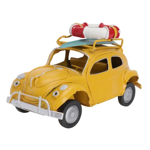 Yardwe Vintage Auto Modell aus Metall Tischdekoration für Zuhause und Büro Gelbes Eisenhandwerk mit Nostalgischem Flair Perfektes für Auto Enthusiasten von Yardwe