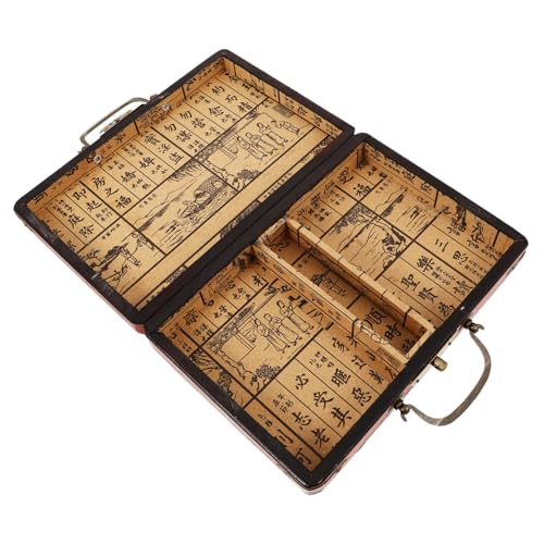 Yardwe Vintage Mahjong Box aus Holz Handheld Mahjong Aufbewahrungskiste mit Retro Design Große Tragbare für Einfache Lagerung und Transport Yardwe Vintage Mahjong Box aus Holz Handheld Mahjong Aufbewahrungskiste mit Retro Design Große Tragbare für Einfache Lagerung und Transport von Yardwe