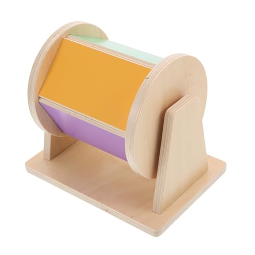 Yardwe Vorschulspielzeug Montessori- Für Kleinkinder Mit Rotierender Trommel Montessori-Trommel Spinntrommel -spinnspielzeug Trommel Holz von Yardwe