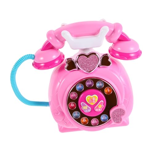 Yardwe Vorschulspielzeug Telefon Handy Simuliertes Telefon Kleinkind spielt Telefon Lernspielzeug Rollenspielzeug mit Wählscheibe Prop-Telefon Plastik von Yardwe