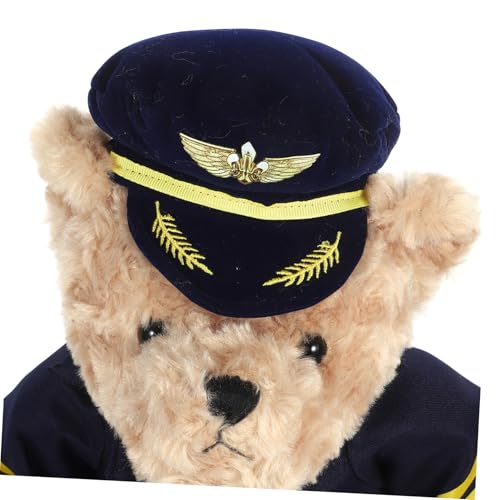 Yardwe Weicher Plüschbär mit Kapitänsuniform Kuscheltier zum Umarmen Partygeschenk Hochzeitsparty Dekoration für Kinderzimmer von Yardwe