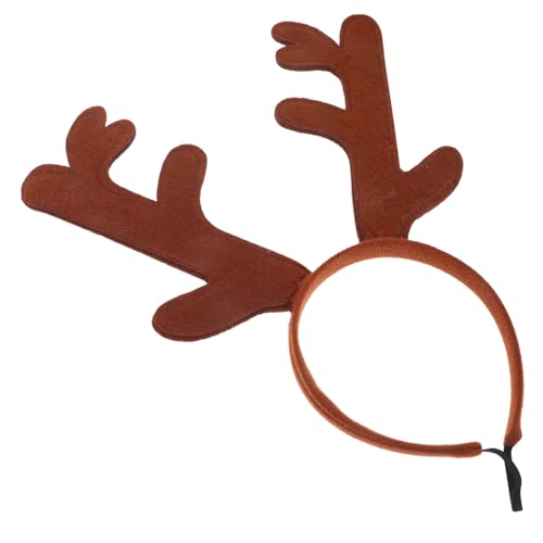 Yardwe Weihnachtliches Haustier Geweih Stirnband für Hunde und Katzen Festliches Antler Haarband für Weihnachtsfeiern Fotoshootings und Feiertags Dekoration Dunkelbraun von Yardwe