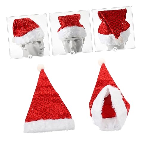 Yardwe Weihnachtsmütze Nikolausmütze mit Pailletten Weicher Plüschrand Warme Langlebige Weihnachtskappe für Erwachsene Festliche Weihnachtsdekoration und Partyaccessoire Rot Yardwe Weihnachtsmütze Nikolausmütze mit Pailletten Weicher Plüschrand Warme Langlebige Weihnachtskappe für Erwachsene Festliche Weihnachtsdekoration und Partyaccessoire Rot von Yardwe