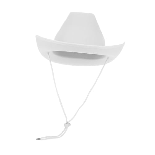 Yardwe Weißer Cowboyhut für Damen Handgefertigter Westernhut mit Verstellbarem Seil für Partys und Cosplay Leicht und Robust Perfektes Accessoire für von Yardwe