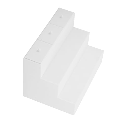 Yardwe Weißer Treppenregal Schrank Einzigartiges Mini Möbel für Puppenhaus Langlebig und Realistisch als Puppenhauszubehör von Yardwe