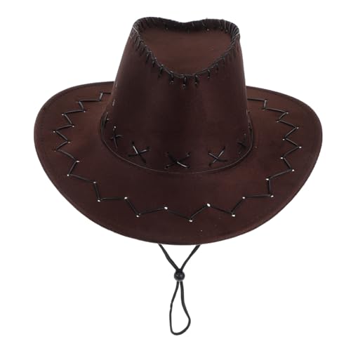 Yardwe Western Cowboyhut Atmungsaktiv mit Belüftungslöchern Verstellbare Stylischer Vielseitiger Performance Partyhut für Mädchen und Jungen Geeignet für Kostüm und Festival von Yardwe