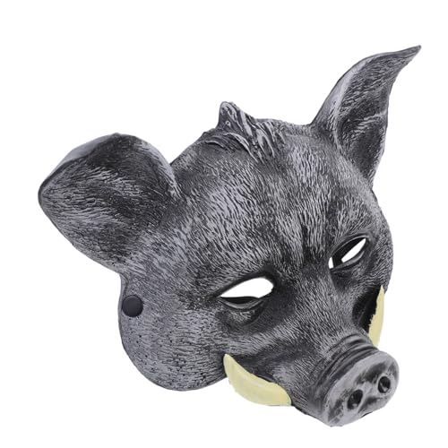 Yardwe Wildschwein Maske Halloween Cosplay Tiermaske aus PU für Karneval Kostümparty Maskerade Fasching Zubehör von Yardwe