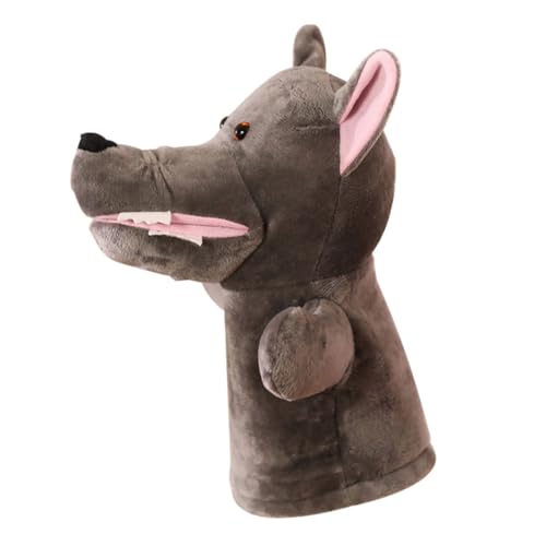 Yardwe Wolf Handpuppe aus Plüsch für Geschichtenerzähler Interaktive Tierhandpuppe für Fördert Kreativität und Motorische Fähigkeiten Perfektes von Yardwe