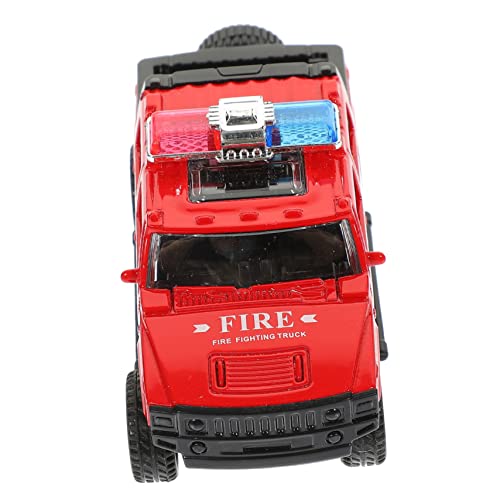 Yardwe simuliertes Feuerwehrauto- Spielzeuglastwagen für LKW- Lernspielzeug Feuerwehrauto Feuerwehrauto-Erkennungsspielzeug Feuerwehrauto Figur Abs rot von Yardwe