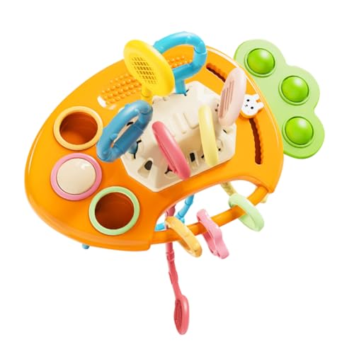 Yardwe ziehen Babyspielhalle Kinderspielzeug pädagogisches sensorisches Feinmotorikspielzeug für Babys Plastik Orange von Yardwe