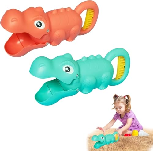 Yarteim Dinosaurier Sandspielzeug, Sandgreifer Krallenschaufel, Sandkasten Spielzeug, Sandspielzeug Handbagger, Niedliches Dinosaurierspielzeug Sandbagger für Kinder Jungen Mädchen von Yarteim