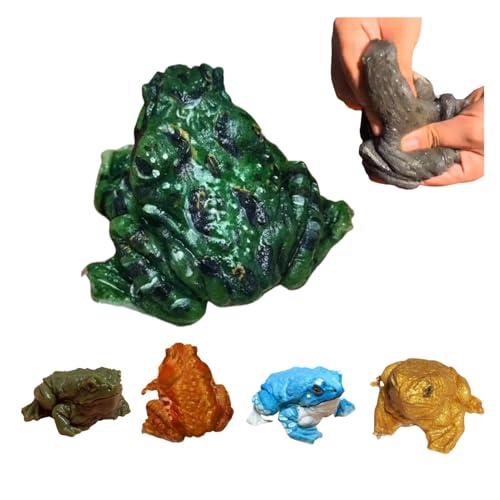 Yately Realistisches Silikon-Tier-Spielzeug in Form Einer Kröte, Extrusionsdruck-Entlastungswerkzeug für Streiche und Scherzgeschenke(Green,L) von Yately
