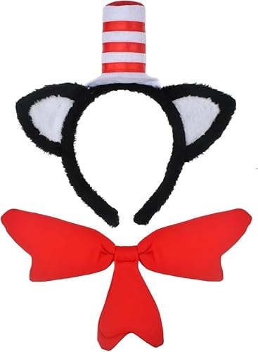 Katzenohren-Stirnband mit Hut und Fliege, niedliches Halloween-Katzenkostüm, Katzenohren, Stirnbänder, Ofenrohr, Hut, Kopfschmuck, lustiges Kostüm, Kopfbedeckung, Zubehör für Damen und Herren Katzenohren-Stirnband mit Hut und Fliege, niedliches Halloween-Katzenkostüm, Katzenohren, Stirnbänder, Ofenrohr, Hut, Kopfschmuck, lustiges Kostüm, Kopfbedeckung, Zubehör für Damen und Herren von Yawolfe