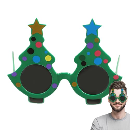 Yaztauho Grüne Weihnachtsbaum-Sonnenbrille, Weihnachtsbaum-Brille | Weihnachtssonnenbrille | Kostümzubehör, ausgefallene Brillen, Verkleidungszubehör für Weihnachtsfeiern von Yaztauho