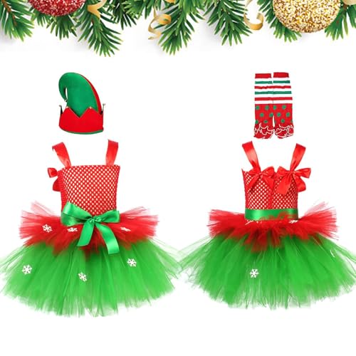 Yaztauho Weihnachtskleid Mädchen, Weihnachtskostüm mit Hut und Socken, Ärmelloses Tüllkleid für 2-12 Jahre Wintertag Rollenspiel Party Bühnenauftritt Fotografie Yaztauho Weihnachtskleid Mädchen, Weihnachtskostüm mit Hut und Socken, Ärmelloses Tüllkleid für 2-12 Jahre Wintertag Rollenspiel Party Bühnenauftritt Fotografie von Yaztauho