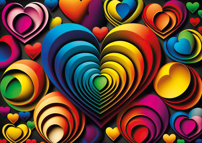 Yazz Colorful Heart 1000 Teile Puzzle Yazz-3831 von Yazz