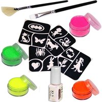 Glittertattoo Funset NEON effektvoll, 21 Teile: Schablonen +Top-Farben Glittertattoo Funset NEON effektvoll, 21 Teile: Schablonen +Top-Farben von Ybody