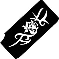 Tribal Rose - XL selbstklebende Tattoovorlage. 10,5x5 für Glitzertattoos und Airbrushornamente Tribal Rose - XL selbstklebende Tattoovorlage. 10,5x5 für Glitzertattoos und Airbrushornamente von Ybody