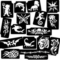 XXL-Tattooschablonen Set, tolle Tribal-Muster als Tattoovorlagen für Glitzertattoos, 33er XXL-Tattooschablonen Set, tolle Tribal-Muster als Tattoovorlagen für Glitzertattoos, 33er von Ybody