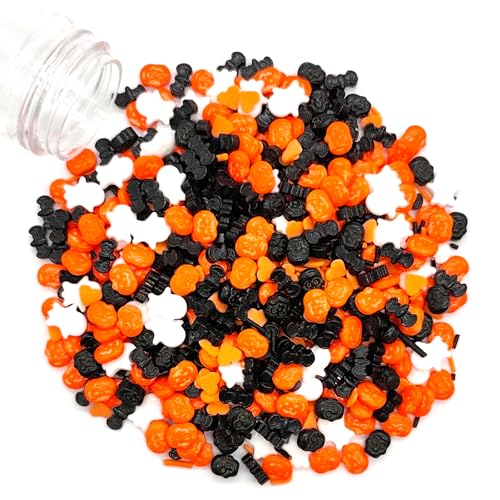 130g Halloween Tortendeko Essbar, Essbare Süßigkeiten Kuchen Dekoration, HAlloween Torten Deko, Mini ESsbare Zuckeraugen Halloween Streusel, Zum Dekorieren von Kuchen, Keksen, Muffins und Desserts von Ycaaeo