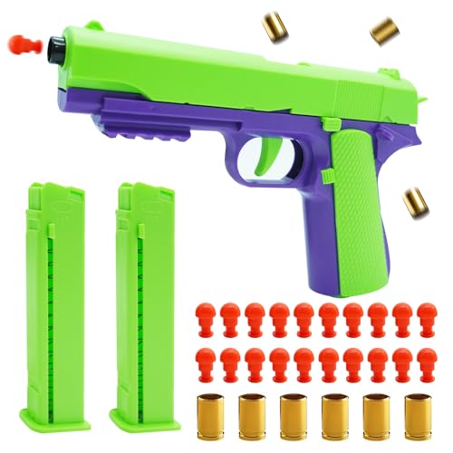 Spielzeug Pistole, Spielzeug Pistolen für Kinder, Spielzeug Waffen Pistolen, mit Schaumstoff Bullet, Patronenhülsen Spielzeug und Magazine, Spielzeug Pistole Kinder mit Zubehör, Kinderspielzeug von Ycaaeo