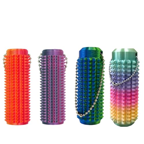 4 Stück Fidl Bitz Fidget Toys, Sensorik Spielzeug für Erwachsene, ADHS Spielzeug für Stressabbau und Fokus, Blau Grün Blau Lila Farben, 3.15 Zoll x 0.9 Zoll von YceLon