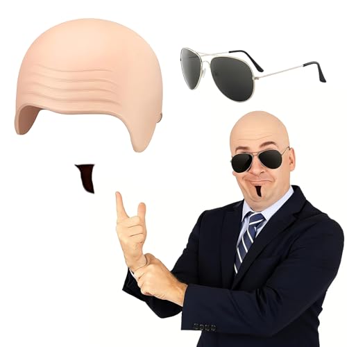 YceLon Pitbull Kostüm Set, Bald Cap Pitbull Mit Sonnenbrille Und Fake Bart, Glatzenkappe Pitbull Für Party Und Cosplay, Einheitsgröße, Hautfreundliche Materialien YceLon Pitbull Kostüm Set, Bald Cap Pitbull Mit Sonnenbrille Und Fake Bart, Glatzenkappe Pitbull Für Party Und Cosplay, Einheitsgröße, Hautfreundliche Materialien von YceLon