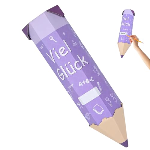 YceLon Schultüte Lila, Geschwister Schultüte Mädchen Klein, 3D Schultüte aus Wellpappe, 41 cm Höhe mit Viel Glück Motiv, Personalisierbar für Einschulung und Schulanfang YceLon Schultüte Lila, Geschwister Schultüte Mädchen Klein, 3D Schultüte aus Wellpappe, 41 cm Höhe mit Viel Glück Motiv, Personalisierbar für Einschulung und Schulanfang von YceLon