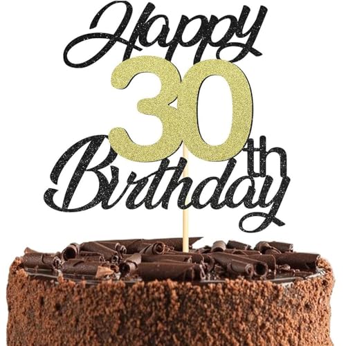 Tortenaufsatz zum 30. Geburtstag, goldfarben und schwarz, personalisierbar, Kuchendekoration, fabelhafte Cheers to 30th Birthday, für Damen und Herren, perfekt für Geburtstagsparty, Kuchendekoration Tortenaufsatz zum 30. Geburtstag, goldfarben und schwarz, personalisierbar, Kuchendekoration, fabelhafte Cheers to 30th Birthday, für Damen und Herren, perfekt für Geburtstagsparty, Kuchendekoration von Yclekiqa