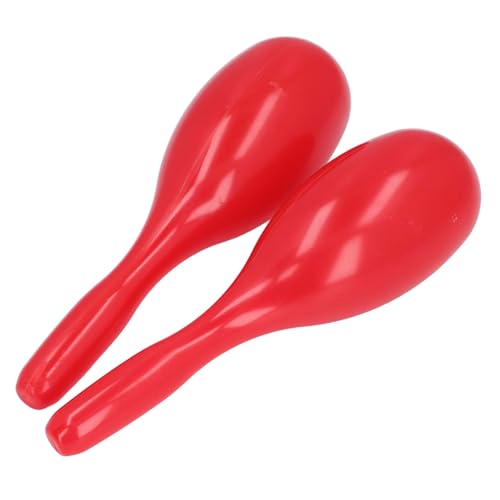 2pcs Musik Maracas Handpercussion Tles für KTV-, Partys und Gartenaktivitäten - Oval Geformte Gelbe Instrumente (Rot) von Yctze
