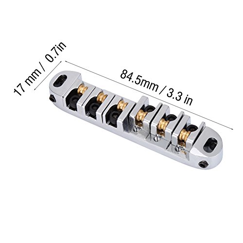 Gitarrenbrücke, E-Gitarrenteile, 1 Set Legierung Gitarrensattelbrücke Gitarrenteile Rollersattelbrücke für 6-saitige E-Gitarre Im -Stil (Silver) von Yctze