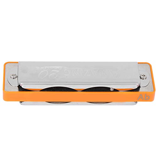 Yctze 10 -Loch -Mundharmonika in AB Key Premium Brass Blues Harp für Anfänger und Fachleute, Klangqualität und Design (ORANGE) von Yctze