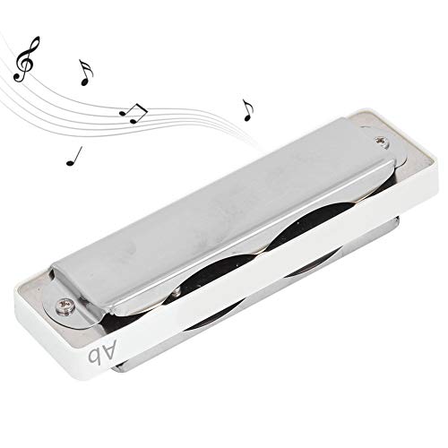 Yctze 10 -Loch -Mundharmonika in AB Key Premium Brass Blues Harp für Anfänger und Fachleute, Klangqualität und Design (White) von Yctze