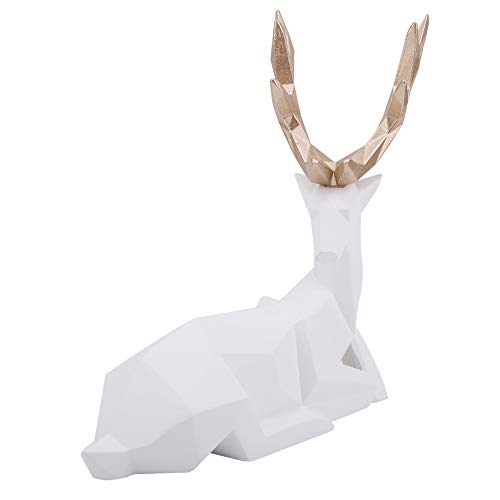 Yctze 2pcs Golden Modern Harzhirschstatue -Skulptur - Elegante Heimdesktop Ornamente für Schränke, Gärten und TV Showcases (#2) von Yctze
