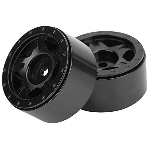 Yctze 2pcs Hochwertige Aluminium-Leichtmetallrad-Radnaben für Axiale SCX24 90081/24 RC-Auto-Upgrade-Teile (Black) von Yctze