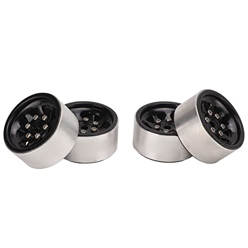 Yctze 4 PCs Leichtes RC -Rad -Hub für SCX24 JLU Universal Metall Felgen Austausch (Black) von Yctze