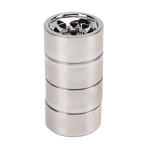 Yctze 4 PCs Leichtes RC -Rad -Hub für SCX24 JLU Universal Metall Felgen Austausch (Silver) von Yctze